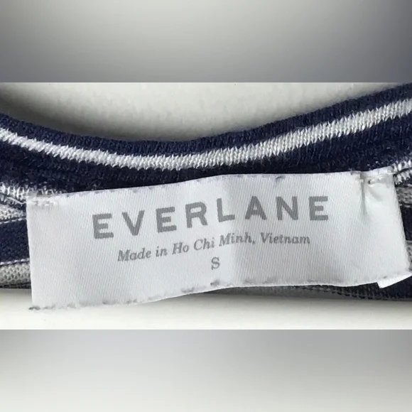 Everlane Navy & White Striped 100% Linen Tank Dress Size Small Relaxed Fit - Picture 7 of 7